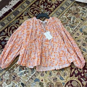 Something Navy Floral Shirt NWT
